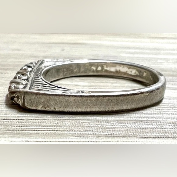 Designer Signed PD Sterling Silver Tall Flat Stacking Ring, Size 6, 2.7g - Picture 4 of 12